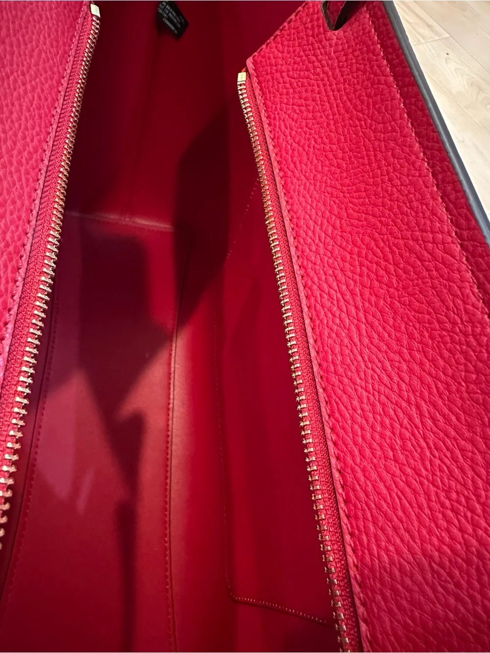 MWT Michael Kors Evelyn Large Raspberry Red Pebbled Tote Zip Top Shoulder Bag